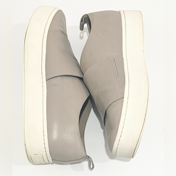 Vince Wallace Platform Slip On Leather Sneakers Shoes Grey Women’s Size 9.5 - Picture 9 of 14